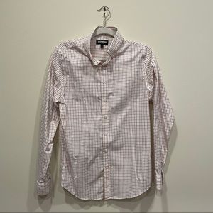 Express Men’s dress shirt plaid performance slim moisture wicking stretch small